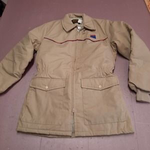 Swingster Jacques‎ Jacket Cinch Waist Men Small Beige Front Pocket Mid Length